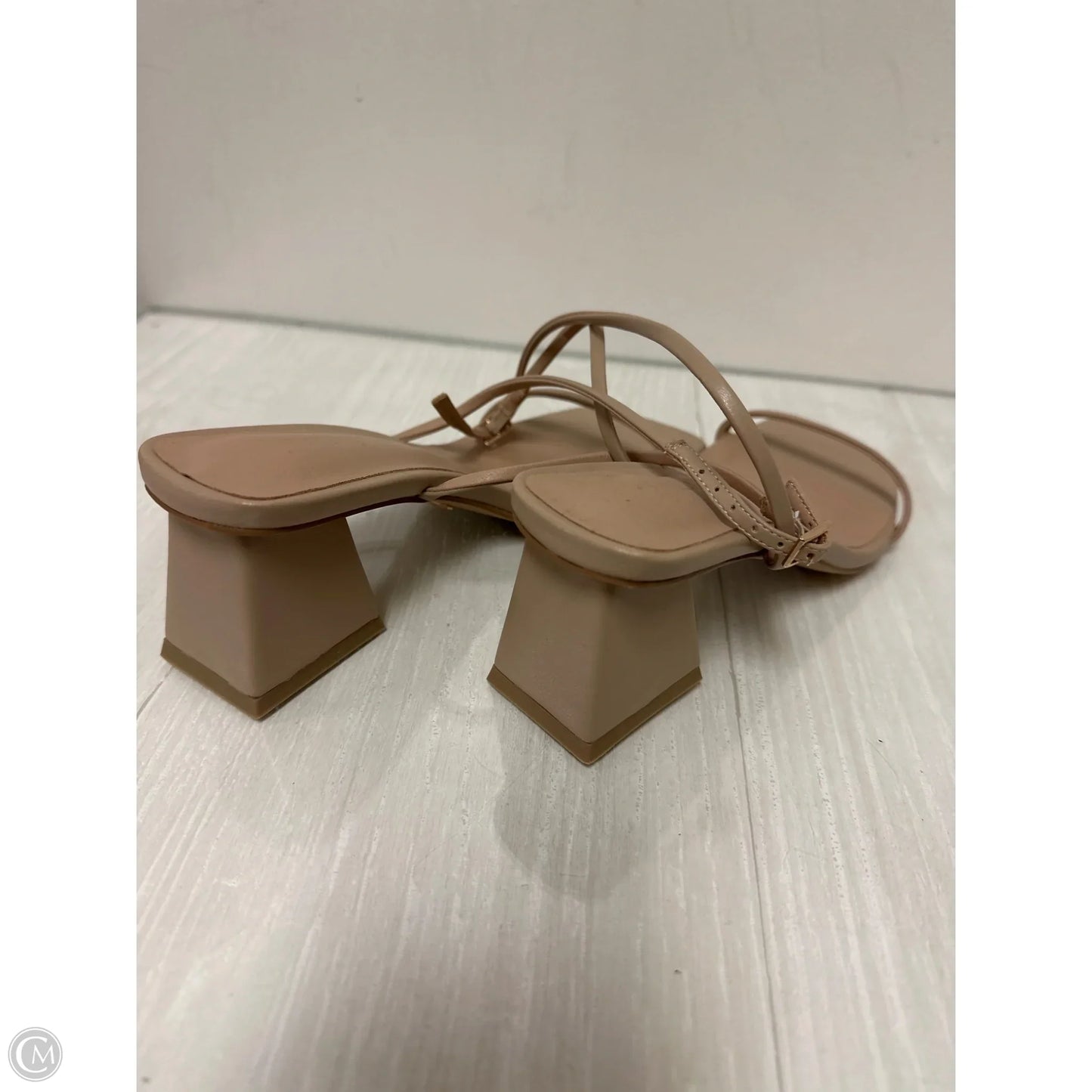 Sandals Heels Block By Clothes Mentor In Cream, Size: 6