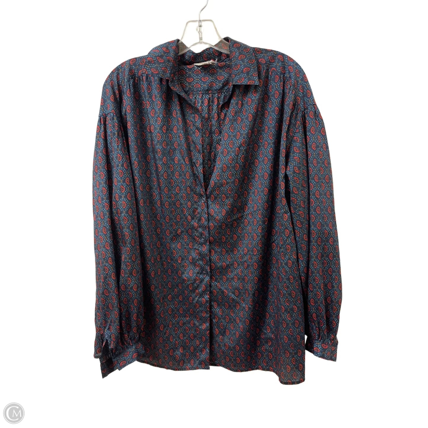 Top Long Sleeve By Gloria Vanderbilt In Blue, Size: L