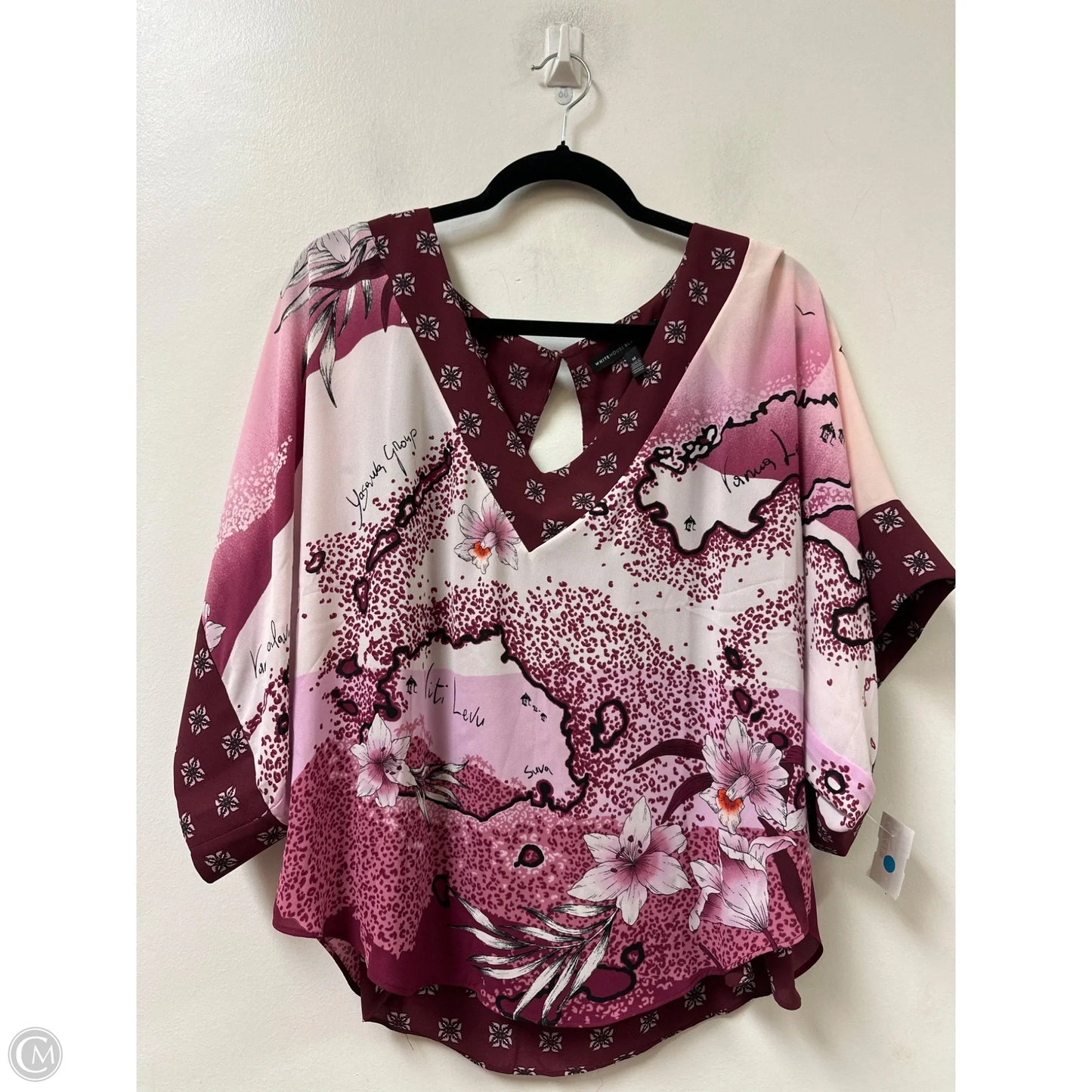 Top Short Sleeve By White House Black Market In Purple, Size: M