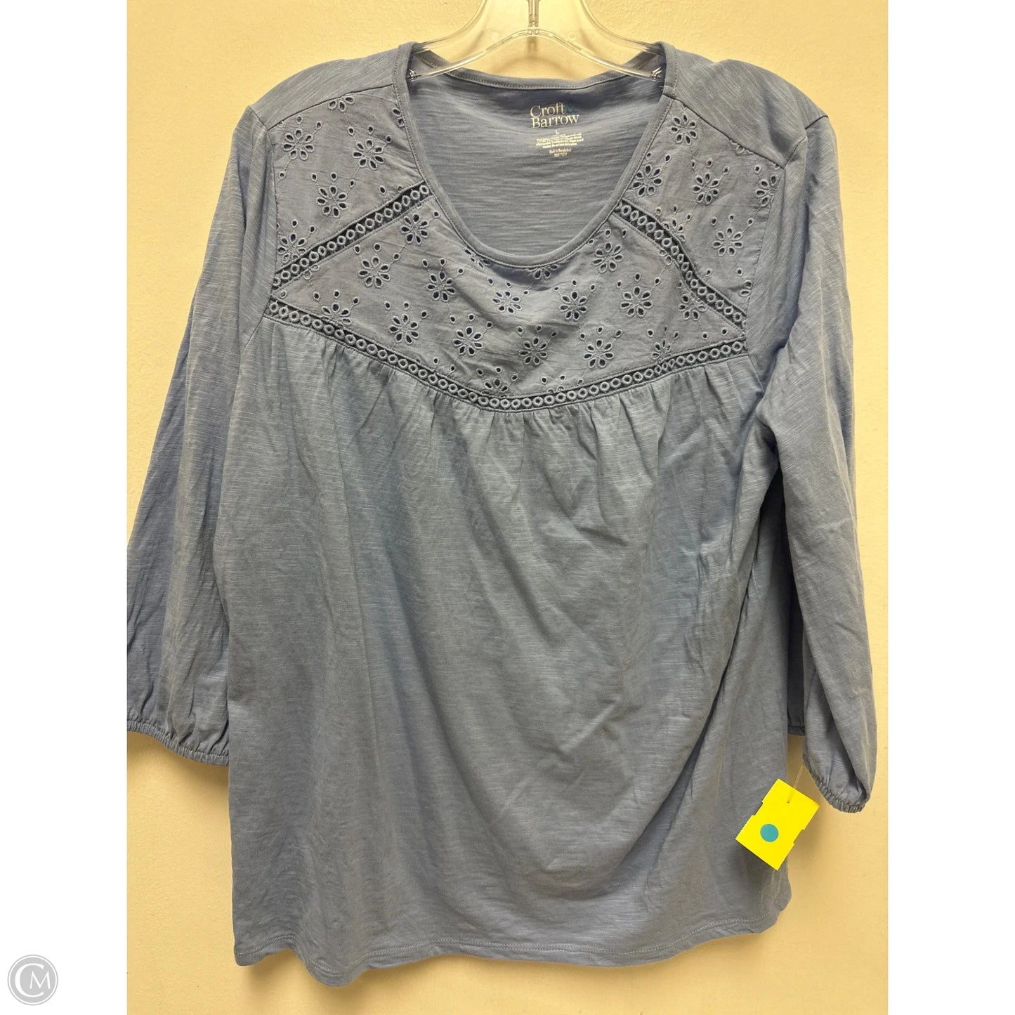 Top Long Sleeve By Croft And Barrow In Blue, Size: L