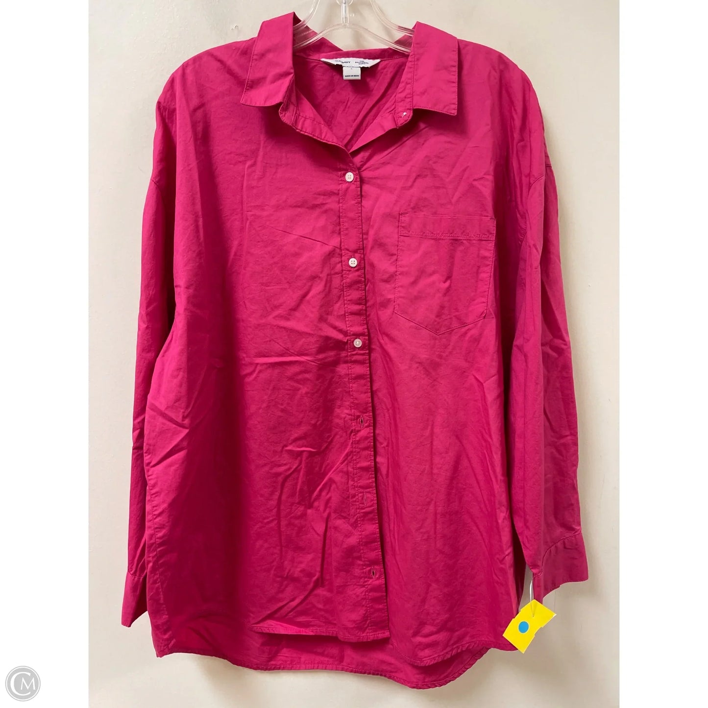 Blouse Long Sleeve By Old Navy In Pink, Size: L
