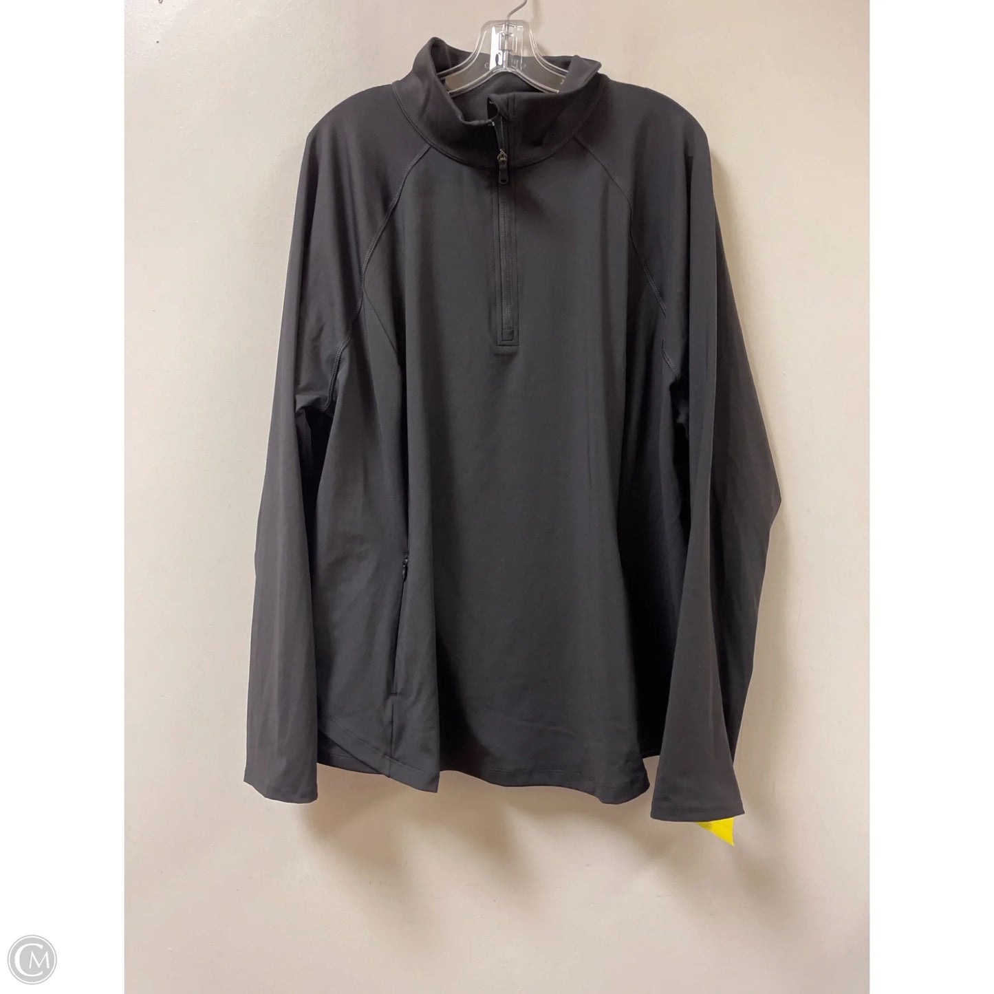 Athletic Top Long Sleeve Collar By Tek Gear In Black, Size: 3x