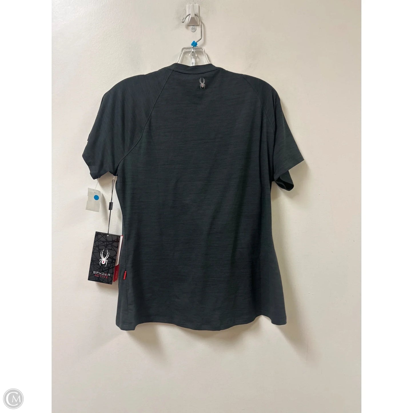 Athletic Top Short Sleeve By Spyder In Grey, Size: L