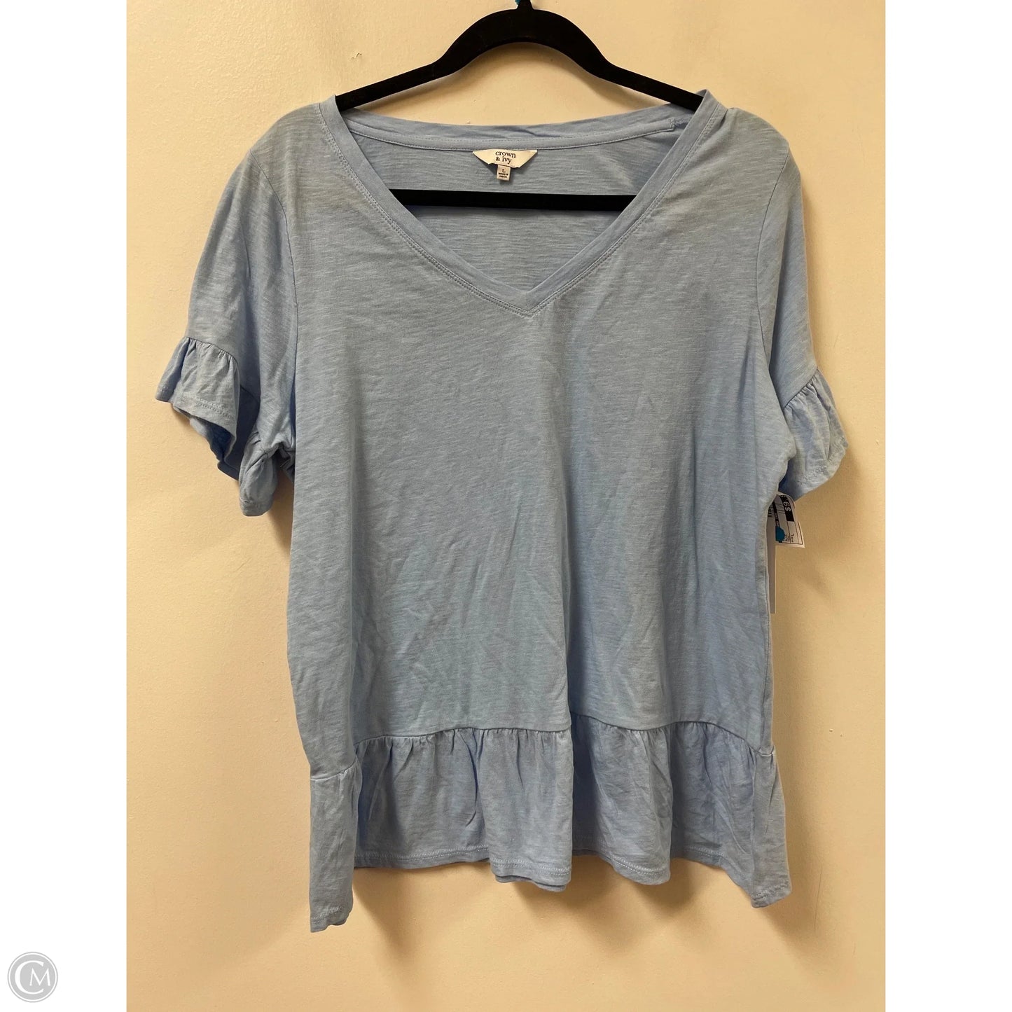 Top Short Sleeve By Crown And Ivy In Blue, Size: L