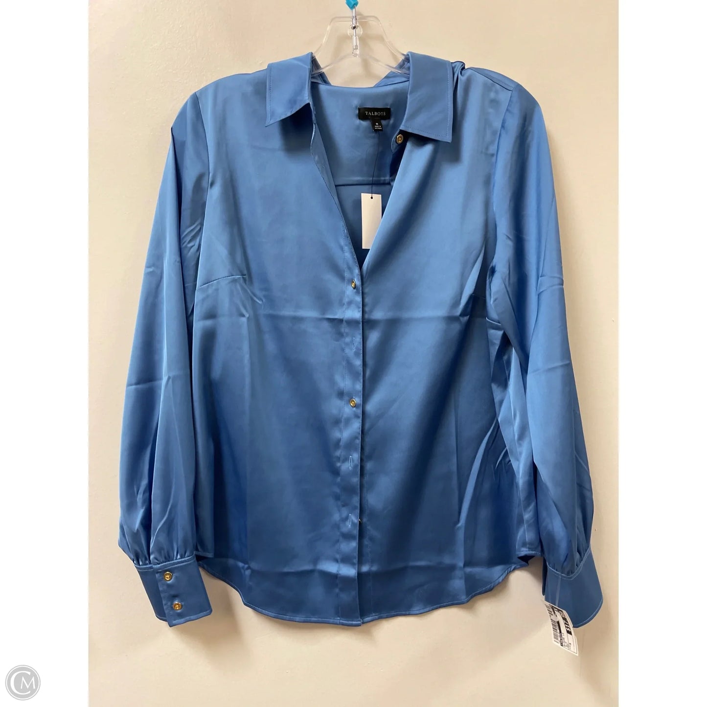 Blouse Long Sleeve By Talbots In Blue, Size: M
