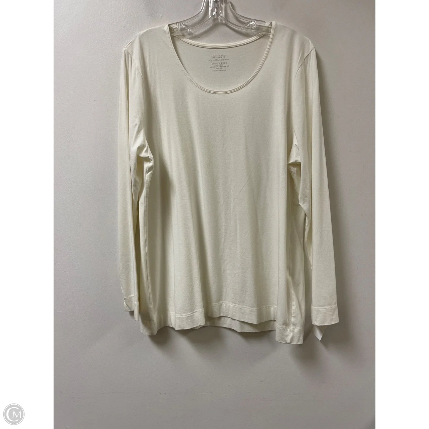Top Long Sleeve By Chicos In Cream, Size: Xl