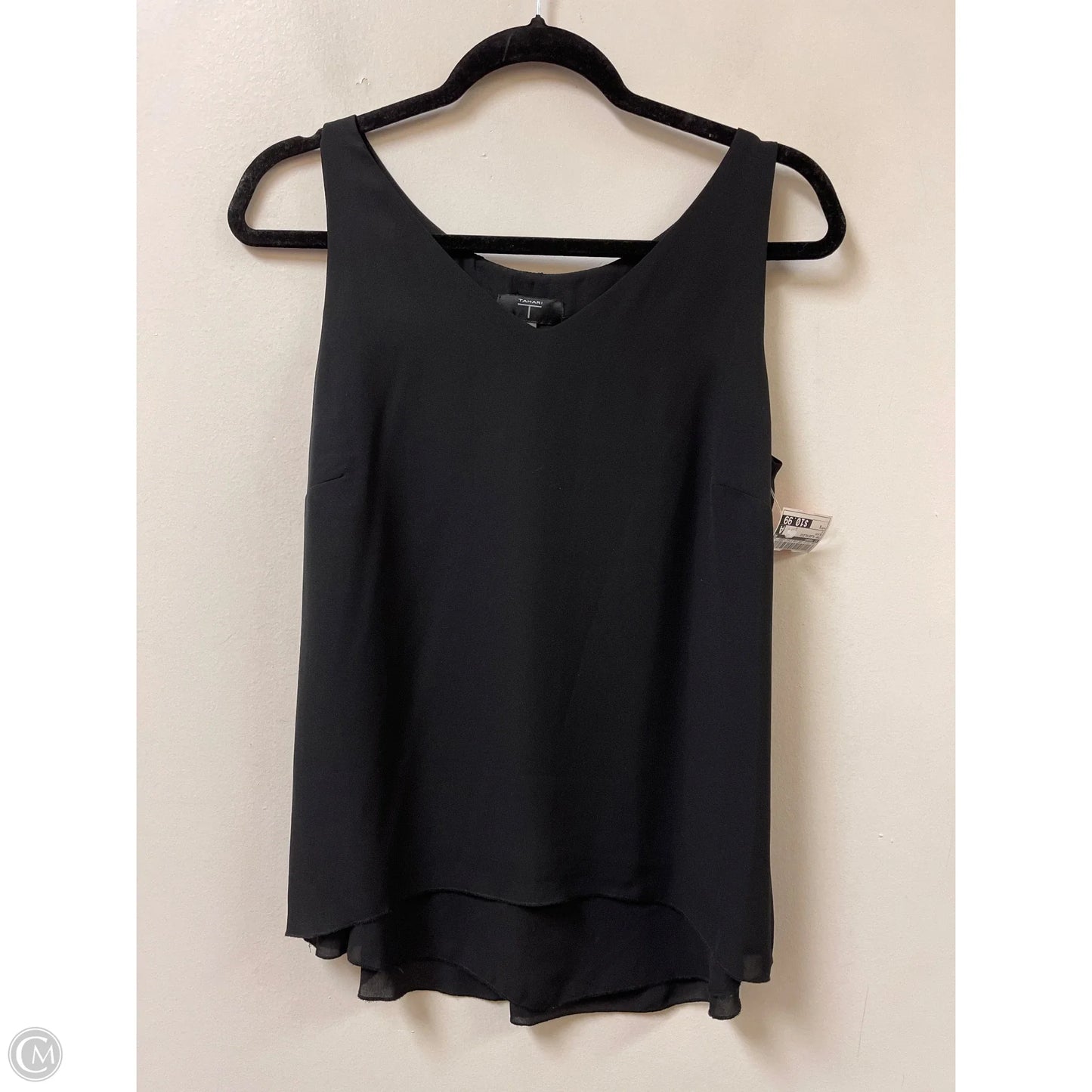 Top Sleeveless By T Tahari In Black, Size: S