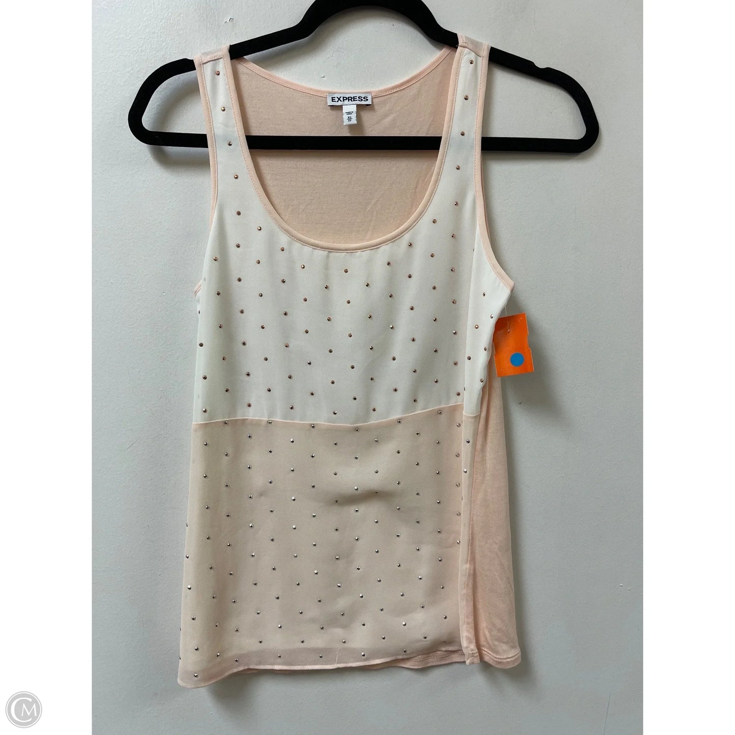 Top Sleeveless By Express In Pink & White, Size: Xs
