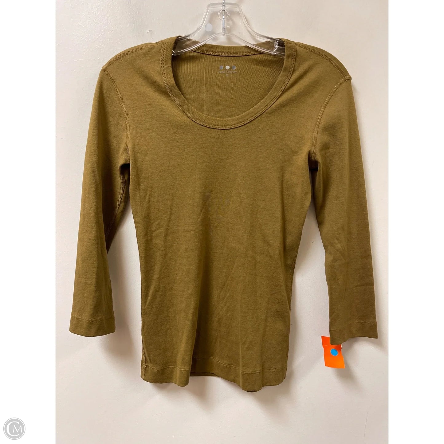Top Long Sleeve Basic By Three Dots In Chartreuse, Size: Xs