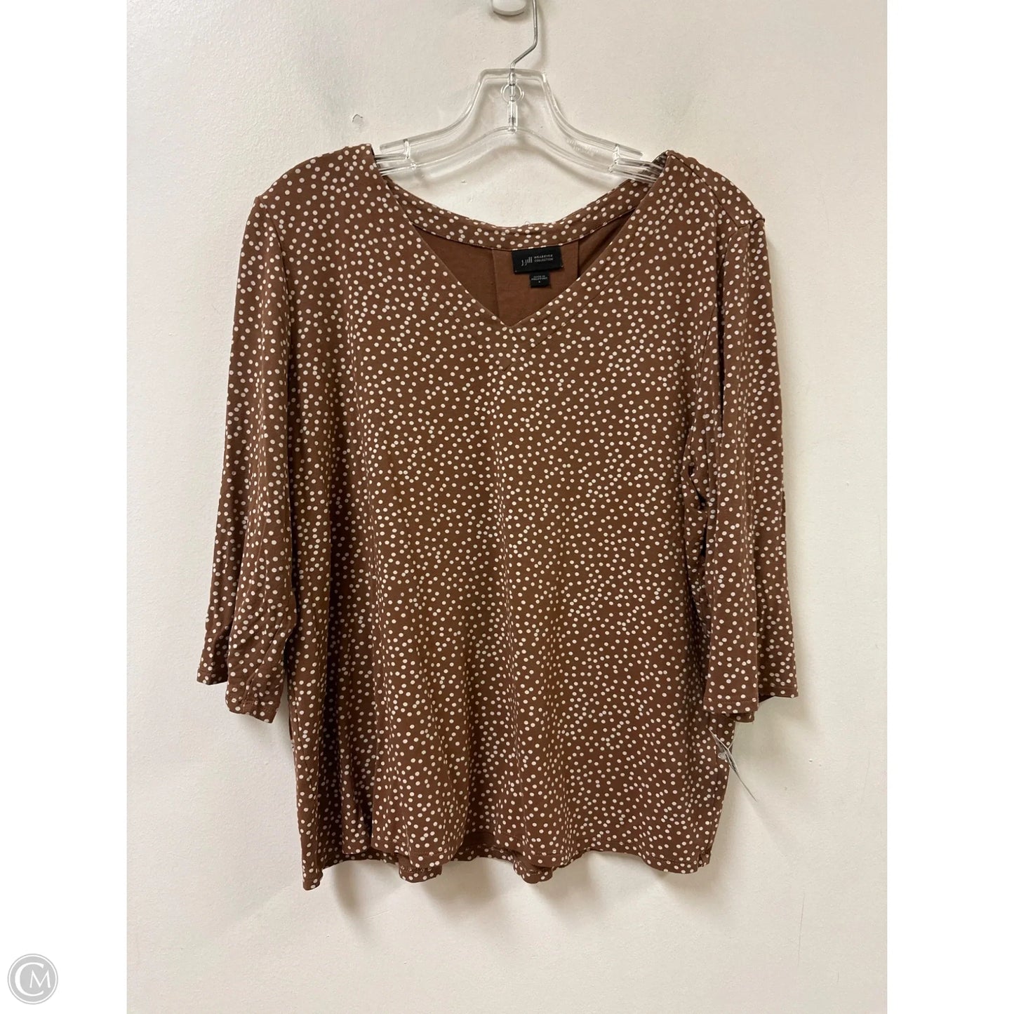 Top Short Sleeve By J. Jill In Brown, Size: L