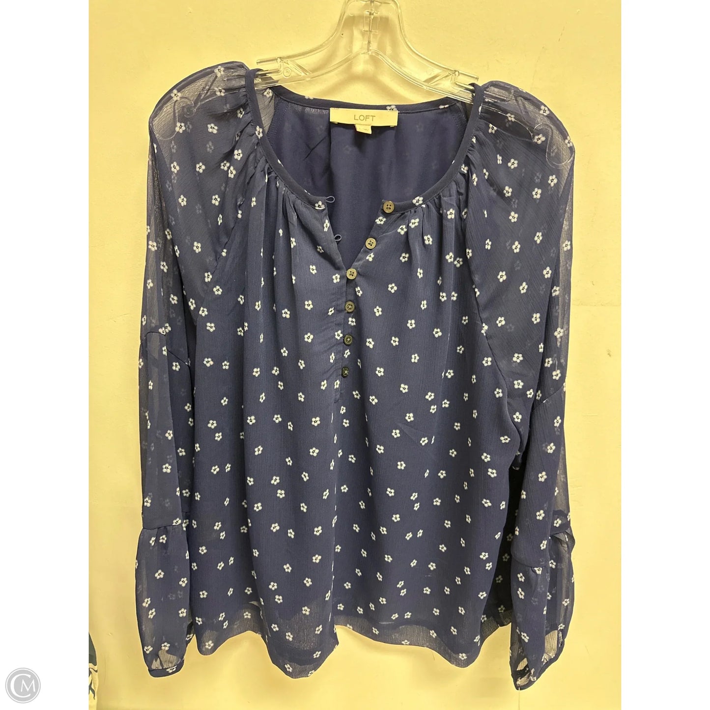 Top Long Sleeve By Loft In Navy, Size: L