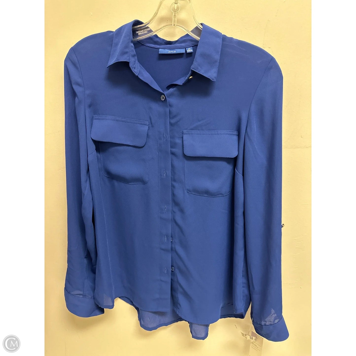 Top Long Sleeve By Apt 9 In Blue, Size: Xs