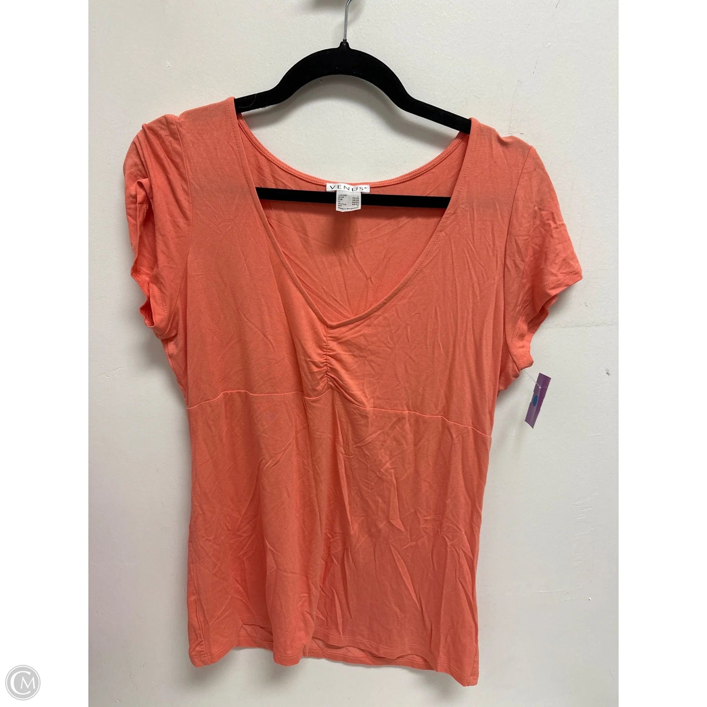 Top Short Sleeve By Venus In Orange, Size: L