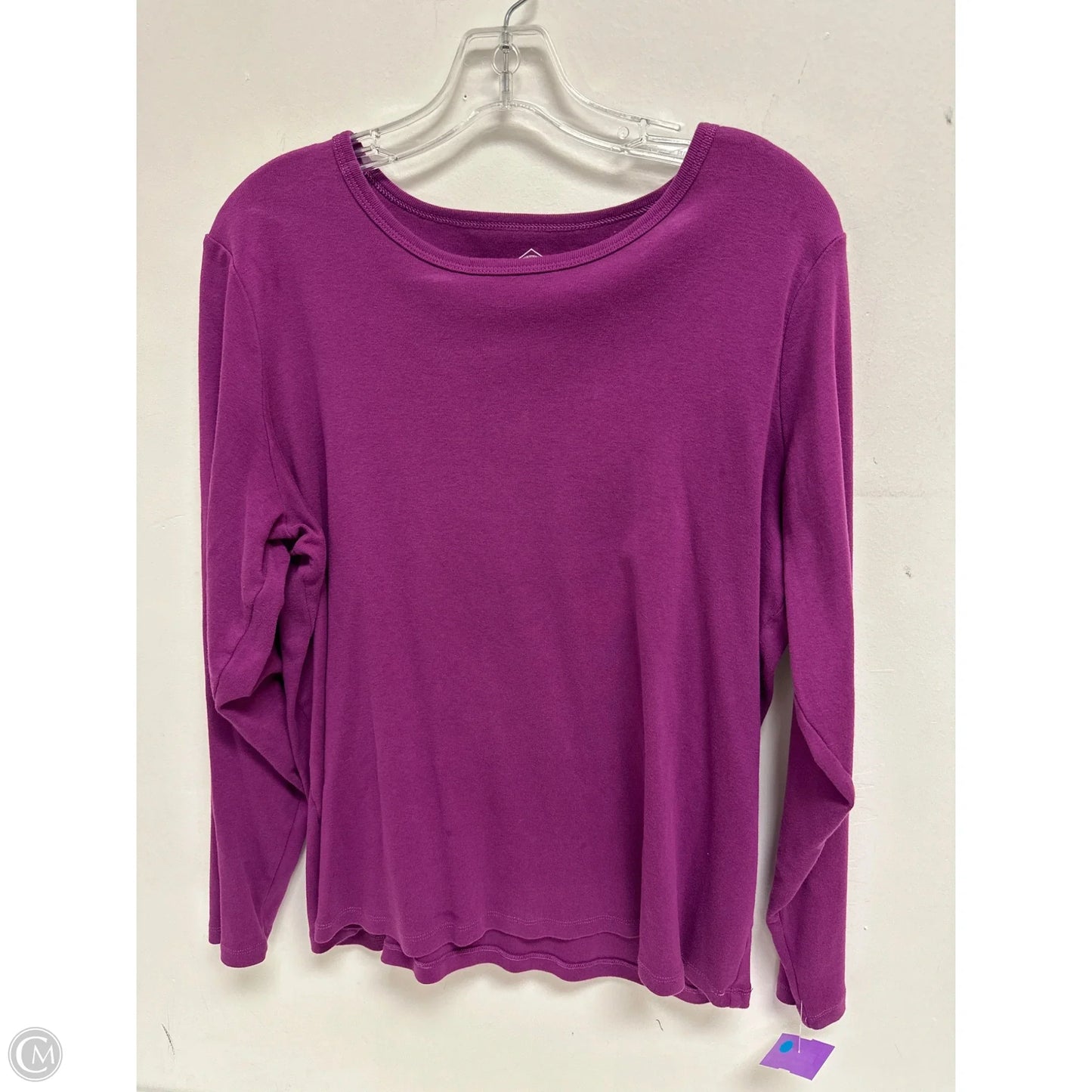 Top Long Sleeve Basic By St Johns Bay In Purple, Size: 2x