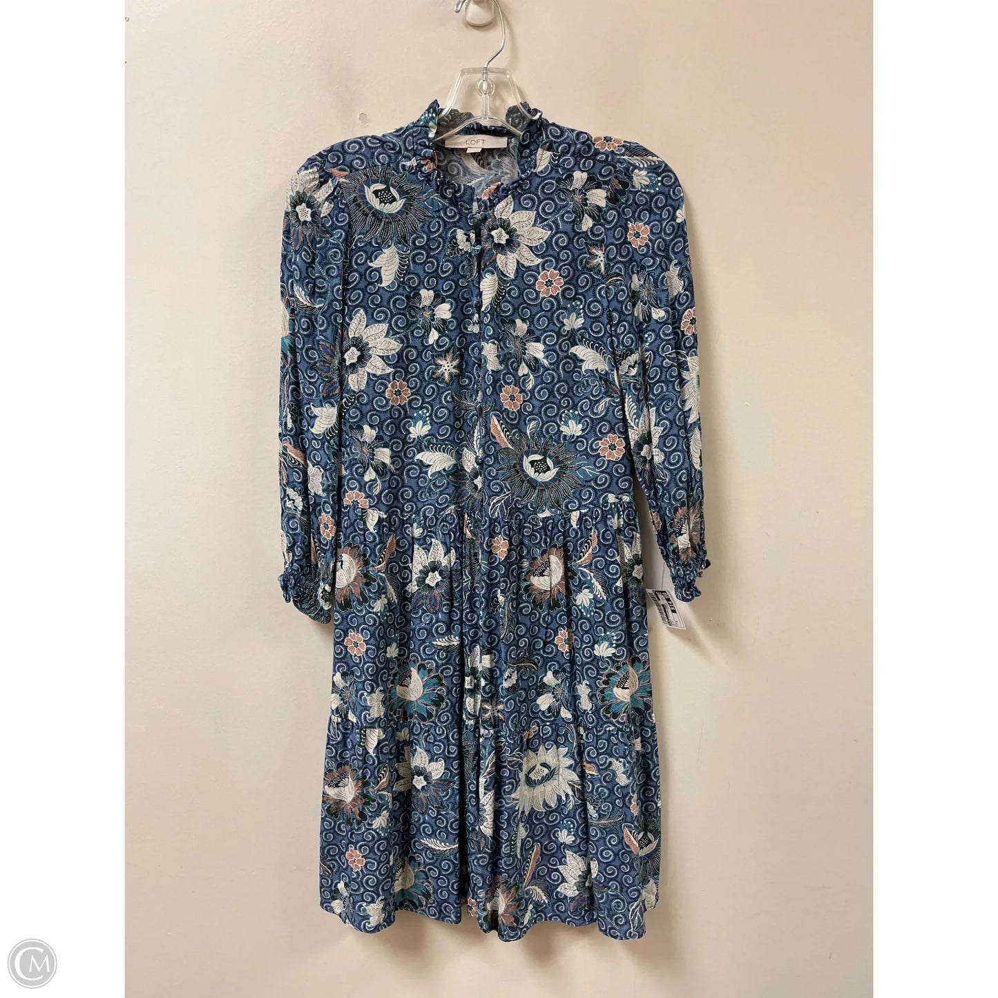 Dress Casual Midi By Loft In Blue, Size: S