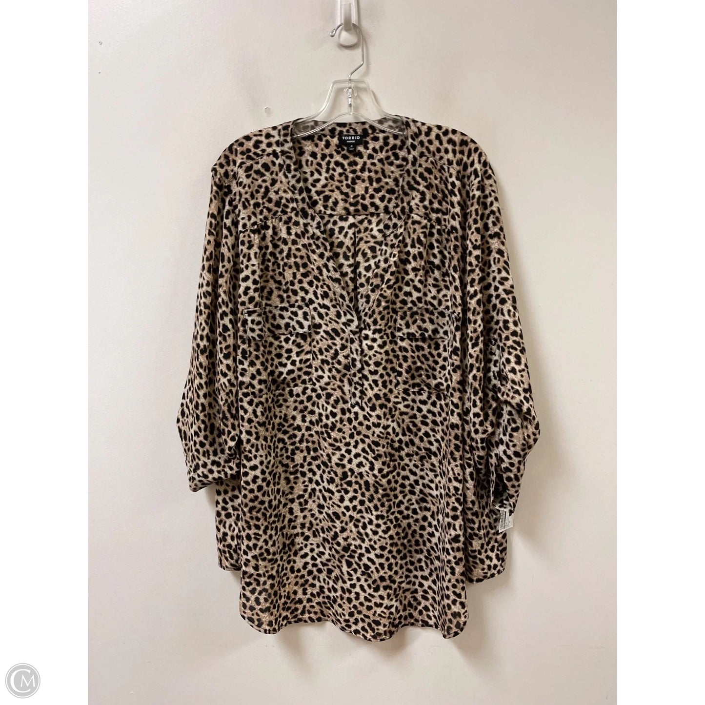 Top Long Sleeve By Torrid In Animal Print, Size: 4x
