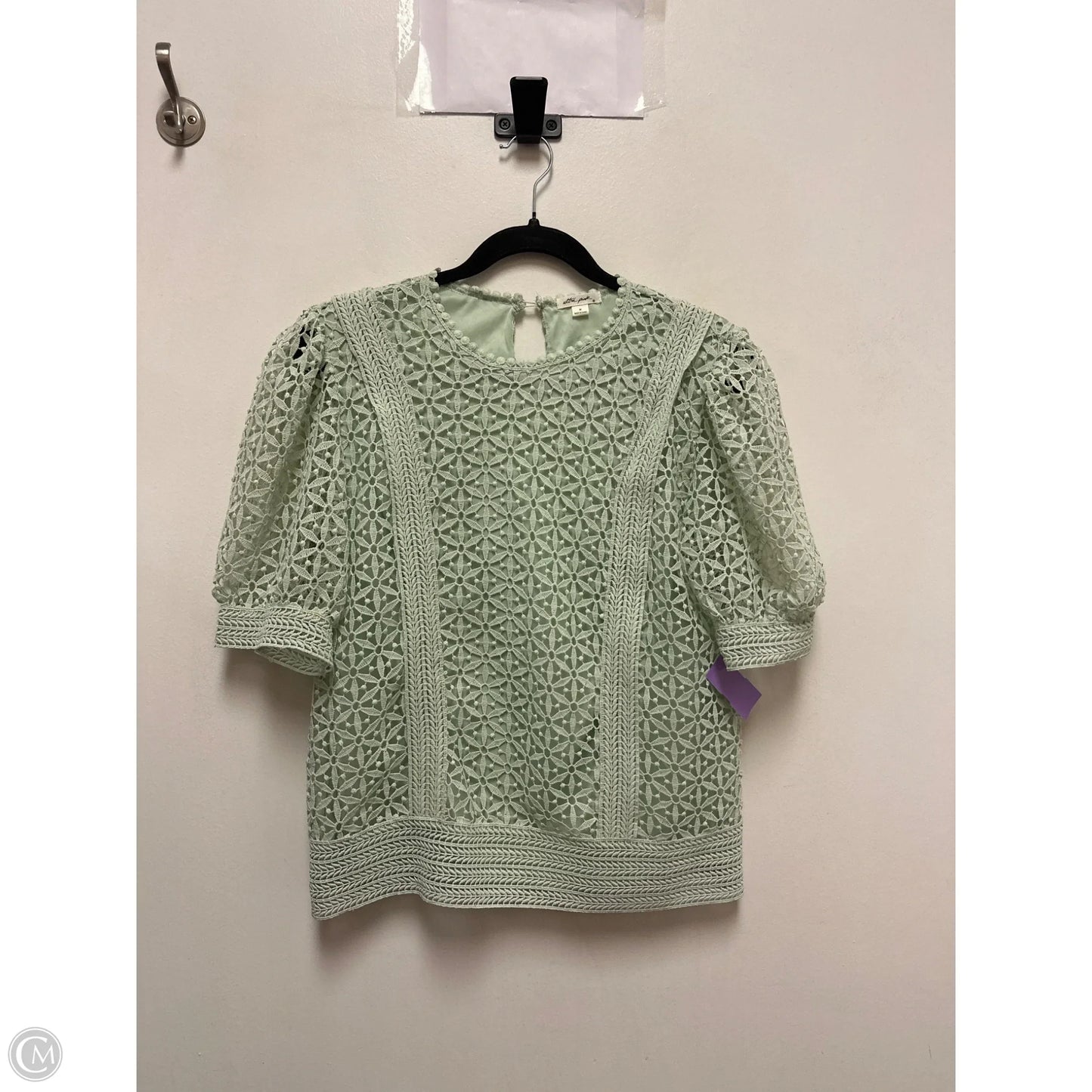 Top Short Sleeve By Ultra Pink In Green, Size: M