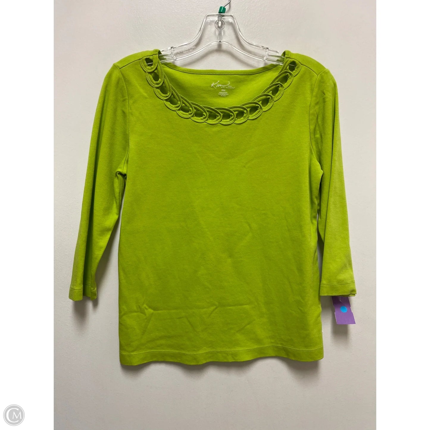 Top Long Sleeve By Kim Rogers In Green, Size: Mp
