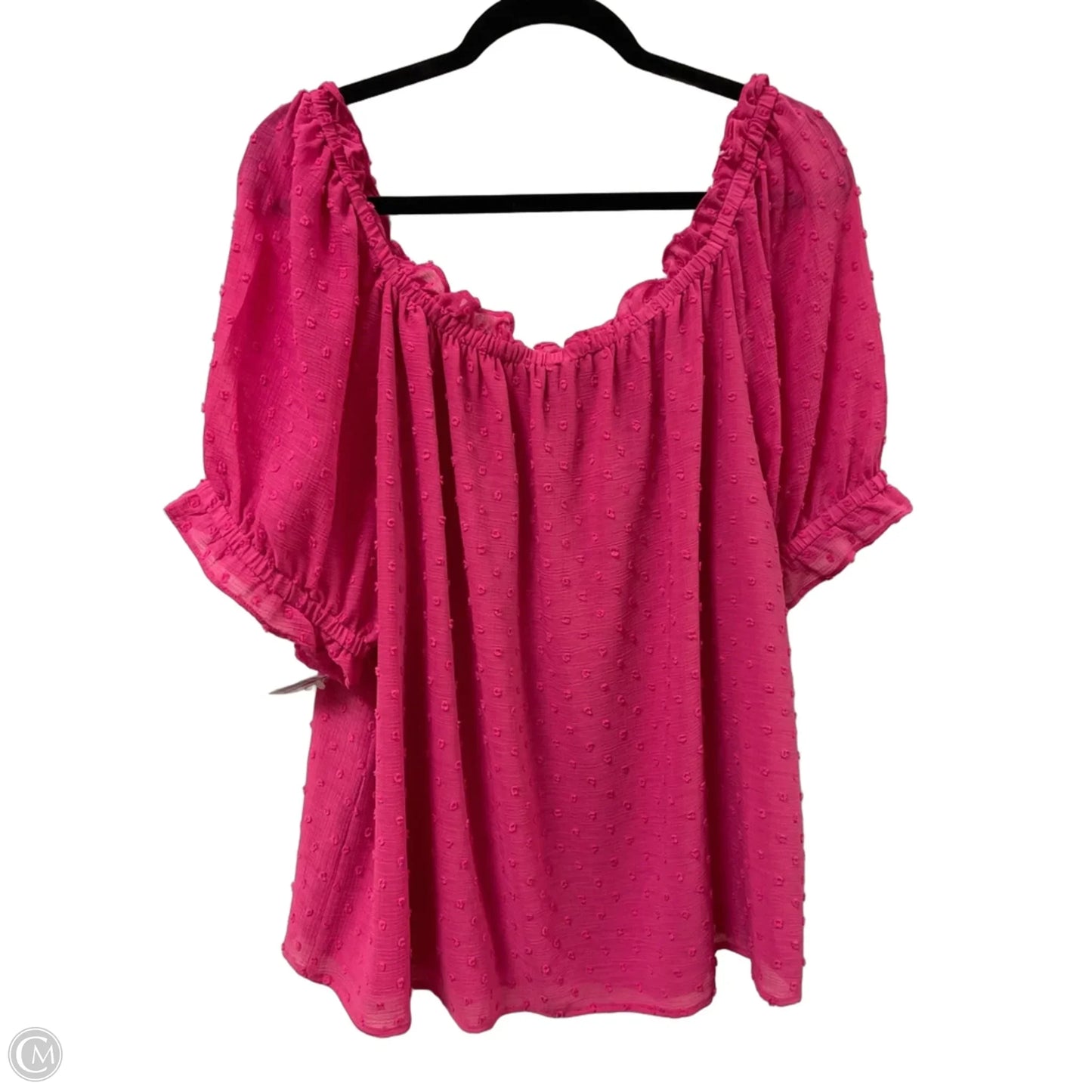 Top Short Sleeve By Cece In Pink, Size: 2x