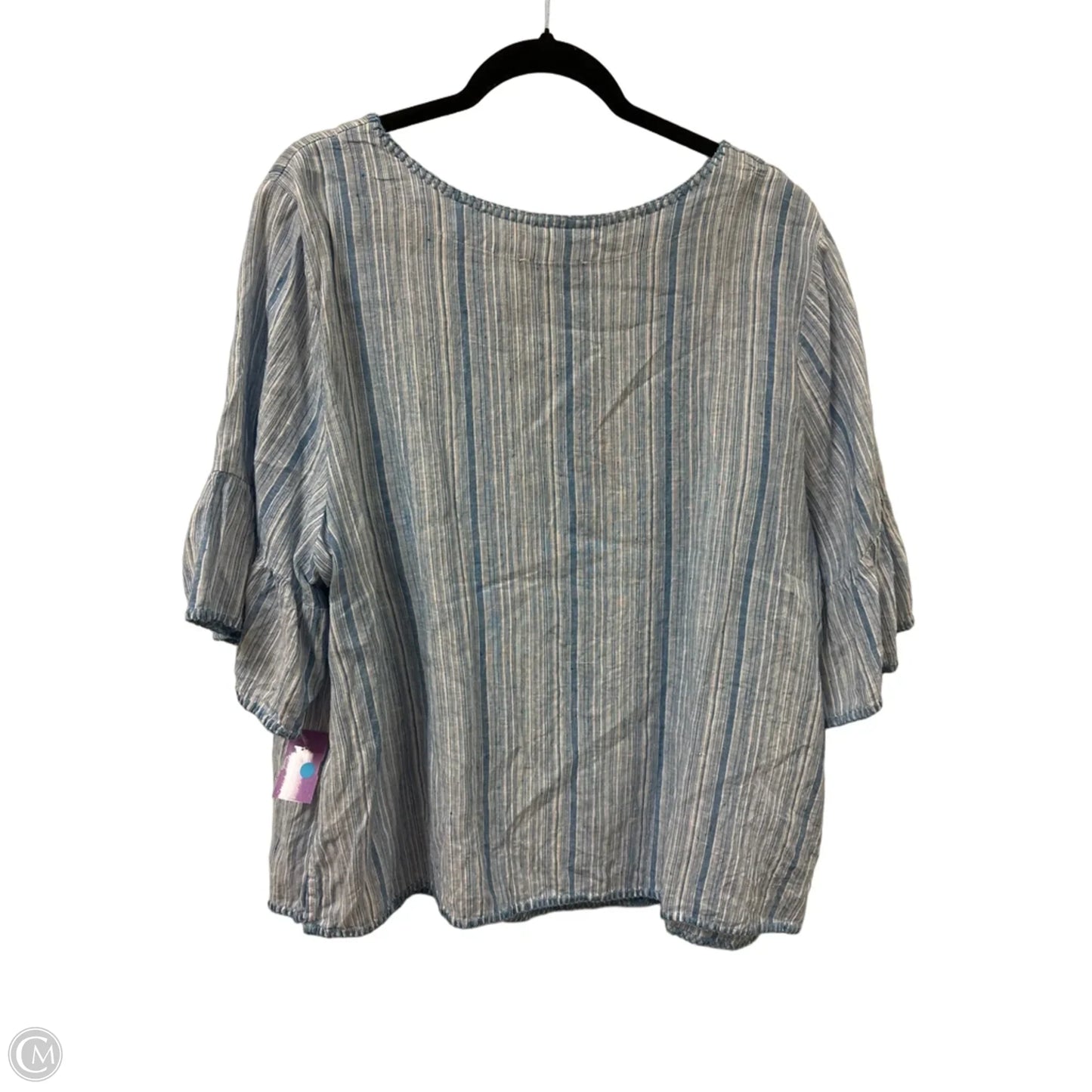 Top Short Sleeve By Tahari In Blue, Size: 2x