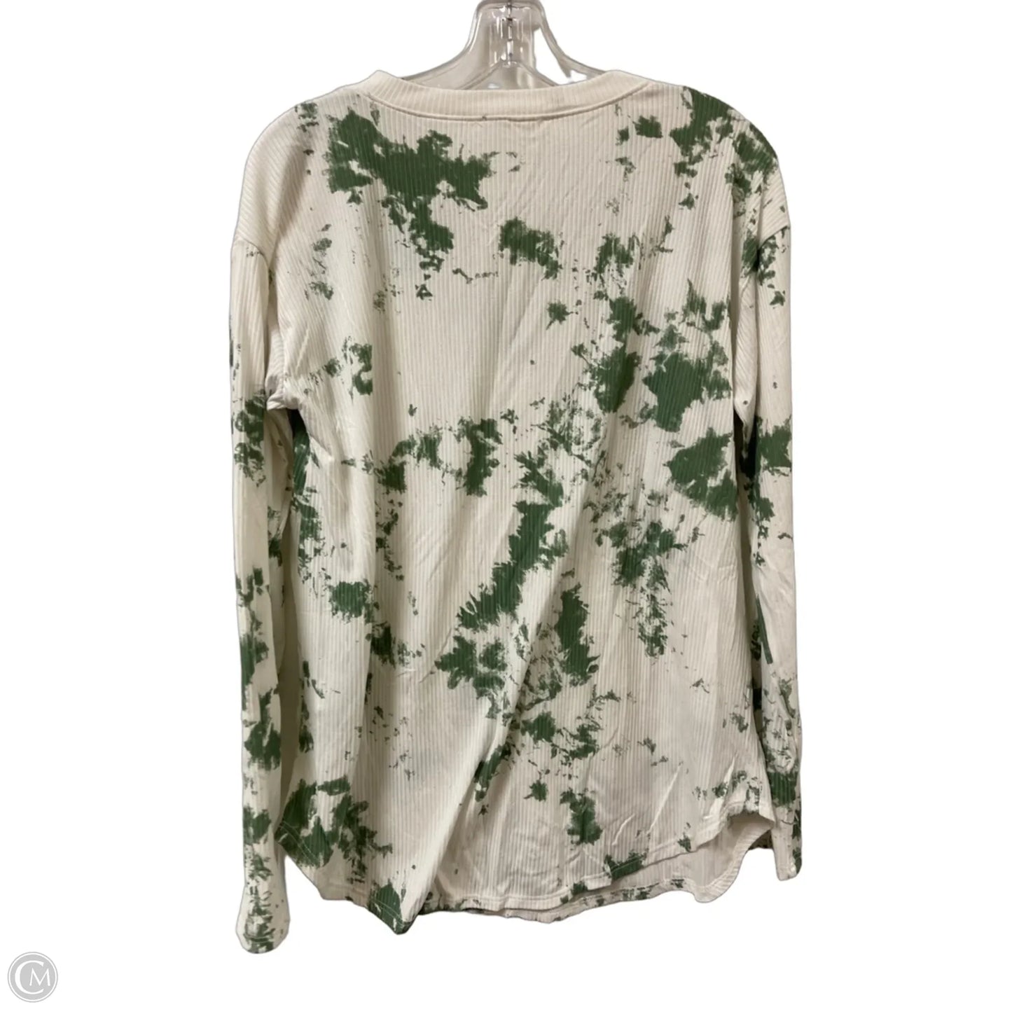 Top Long Sleeve Basic By First Love In Green & White, Size: L