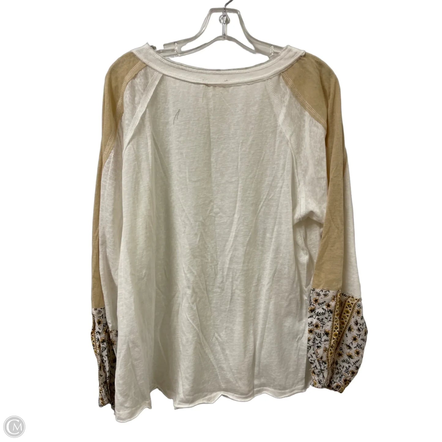 Top Long Sleeve By Easel In Cream, Size: S