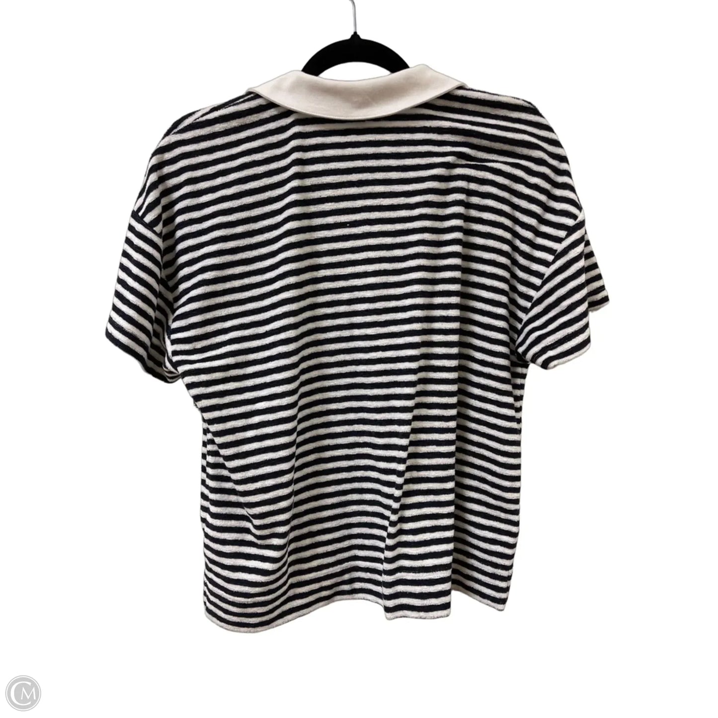 Top Short Sleeve By Talbots In Striped Pattern, Size: M