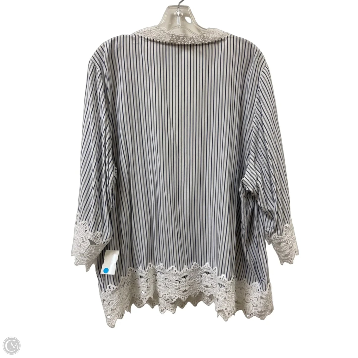 Top Long Sleeve By Chelsea And Theodore In Striped Pattern, Size: 3x