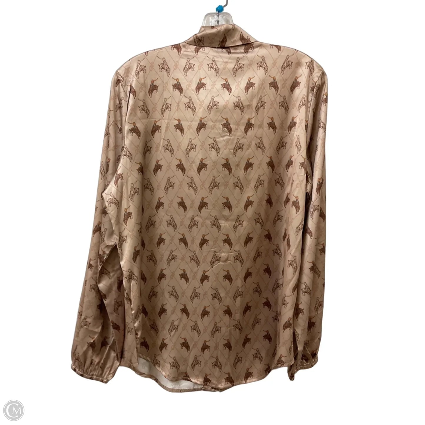 Blouse Long Sleeve By Clothes Mentor In Brown, Size: M