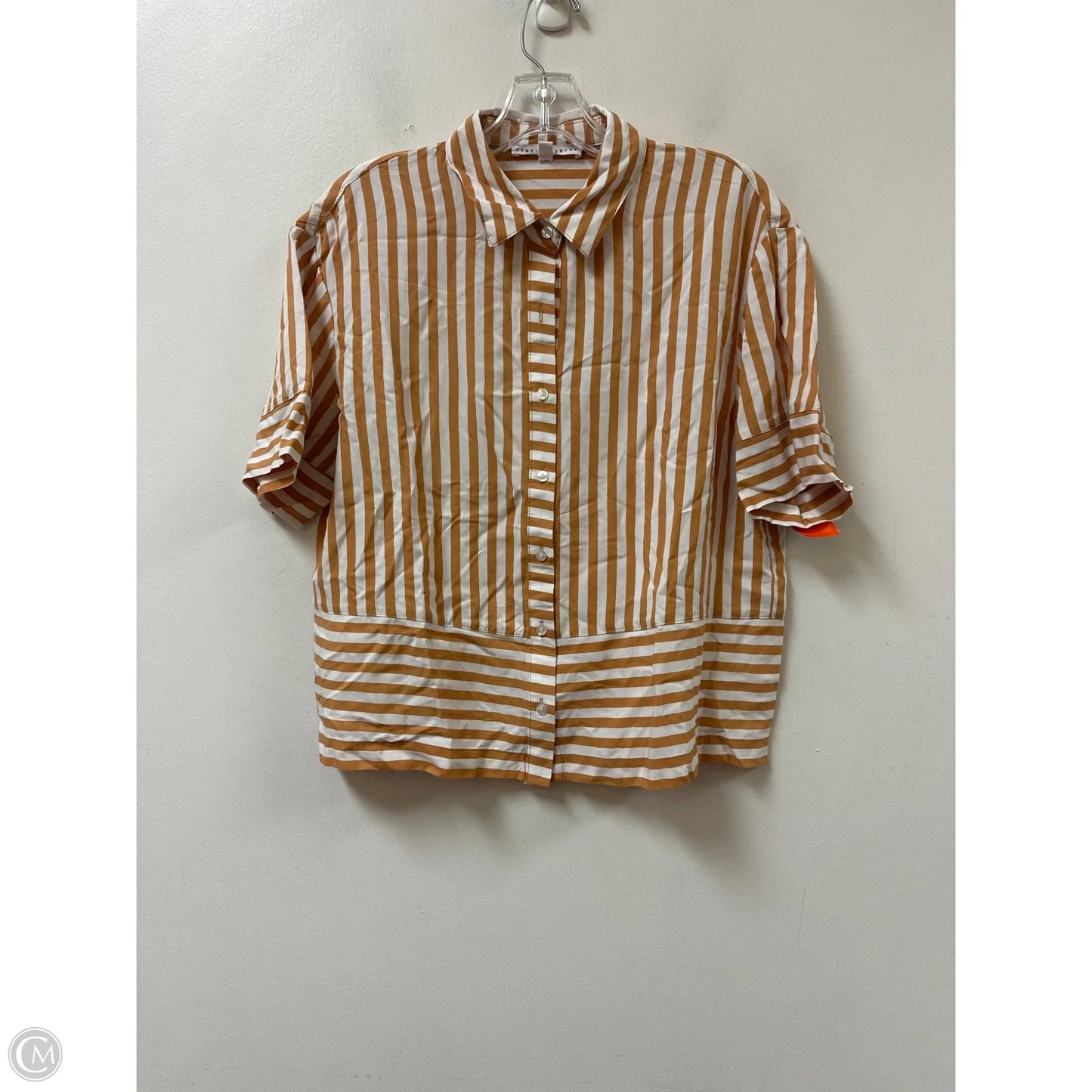Blouse Short Sleeve By Jane And Delancey In Striped Pattern, Size: S