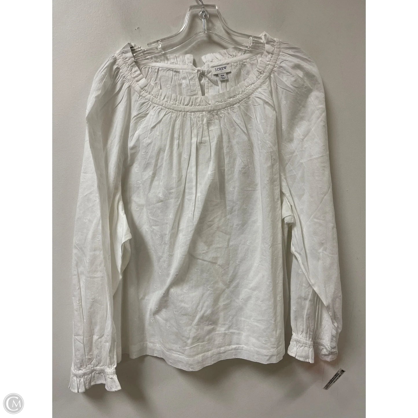 Top Long Sleeve By J. Crew In White, Size: 3x