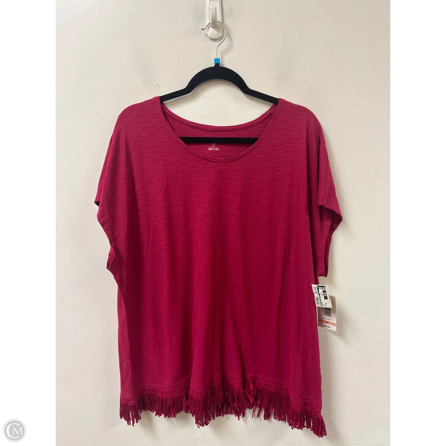Top Short Sleeve By Allison Daley In Pink, Size: 2x
