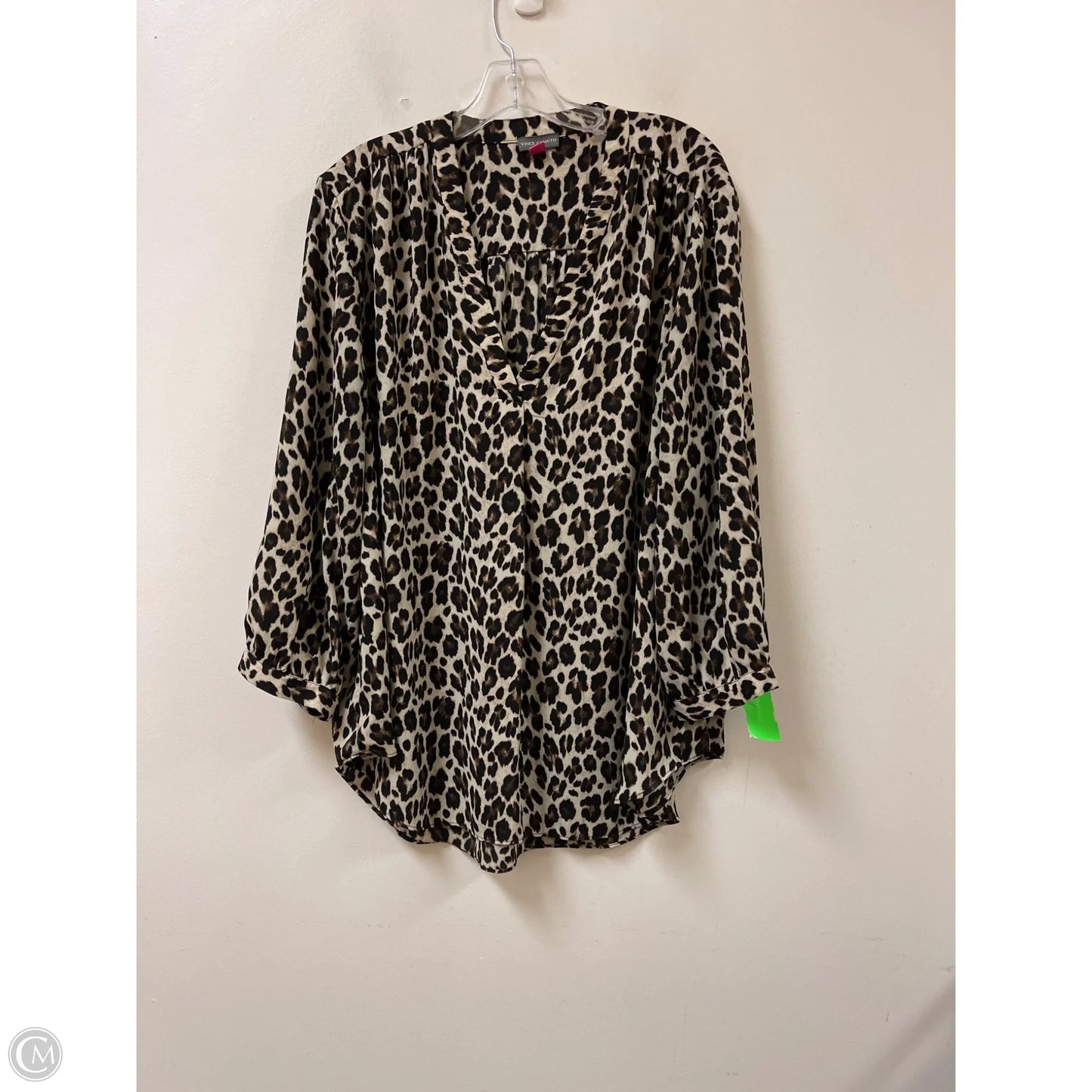 Top Long Sleeve By Vince Camuto In Animal Print, Size: 3x