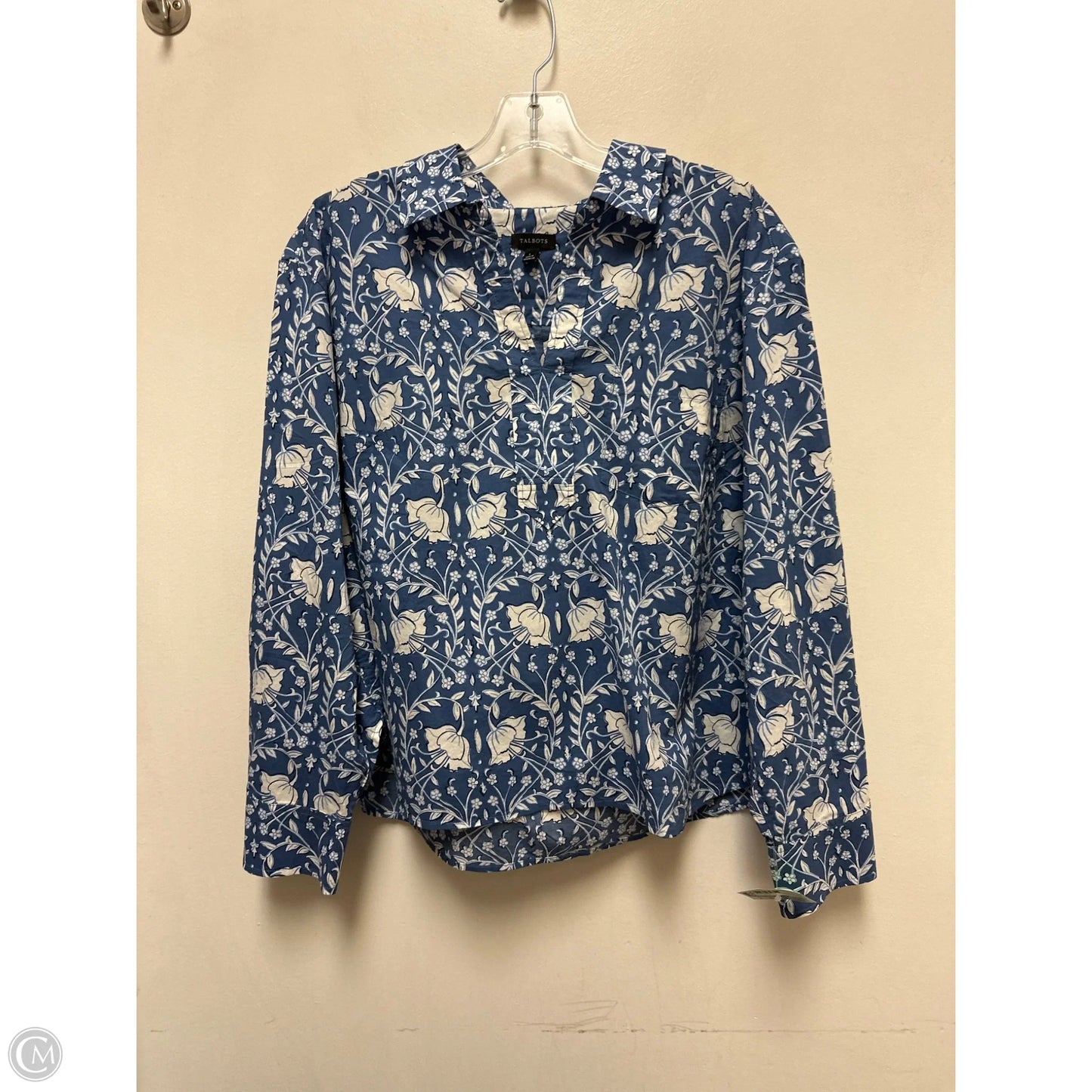 Top Long Sleeve By Talbots In Blue, Size: L