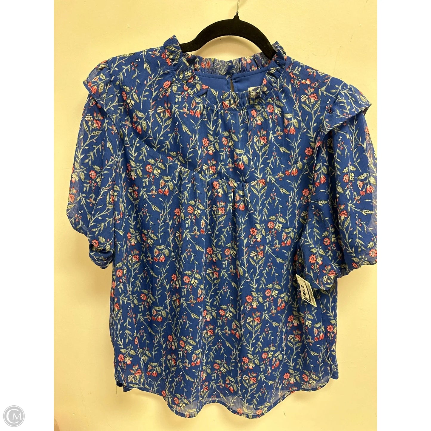 Top Short Sleeve By Loft In Blue, Size: L