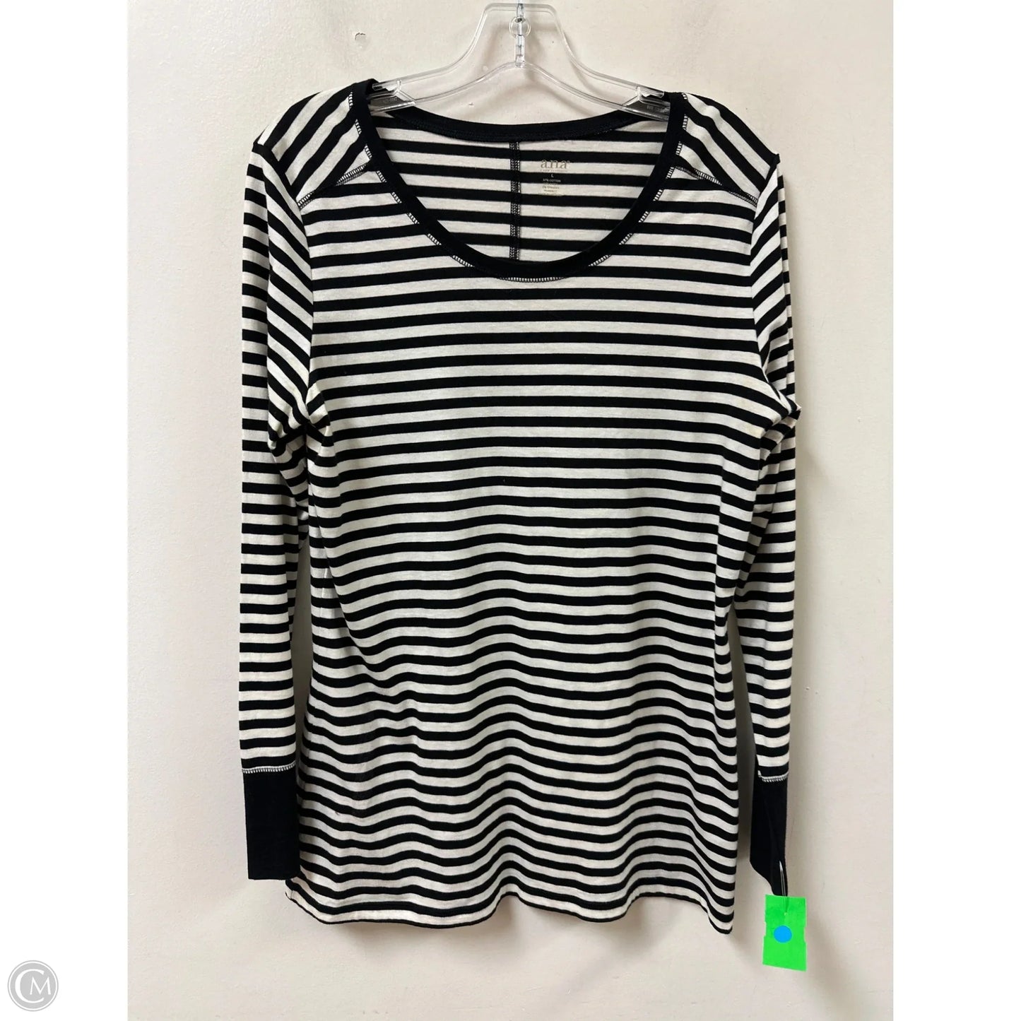 Top Long Sleeve By Ana In Striped Pattern, Size: L