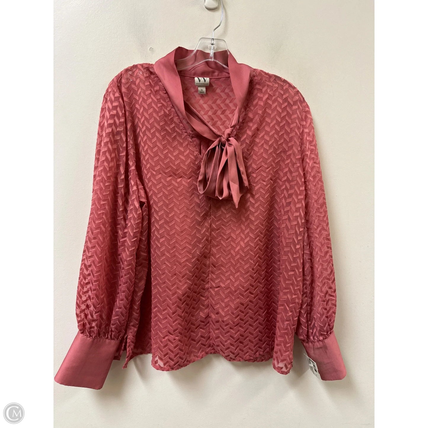 Top Long Sleeve By Worthington In Red, Size: Xl