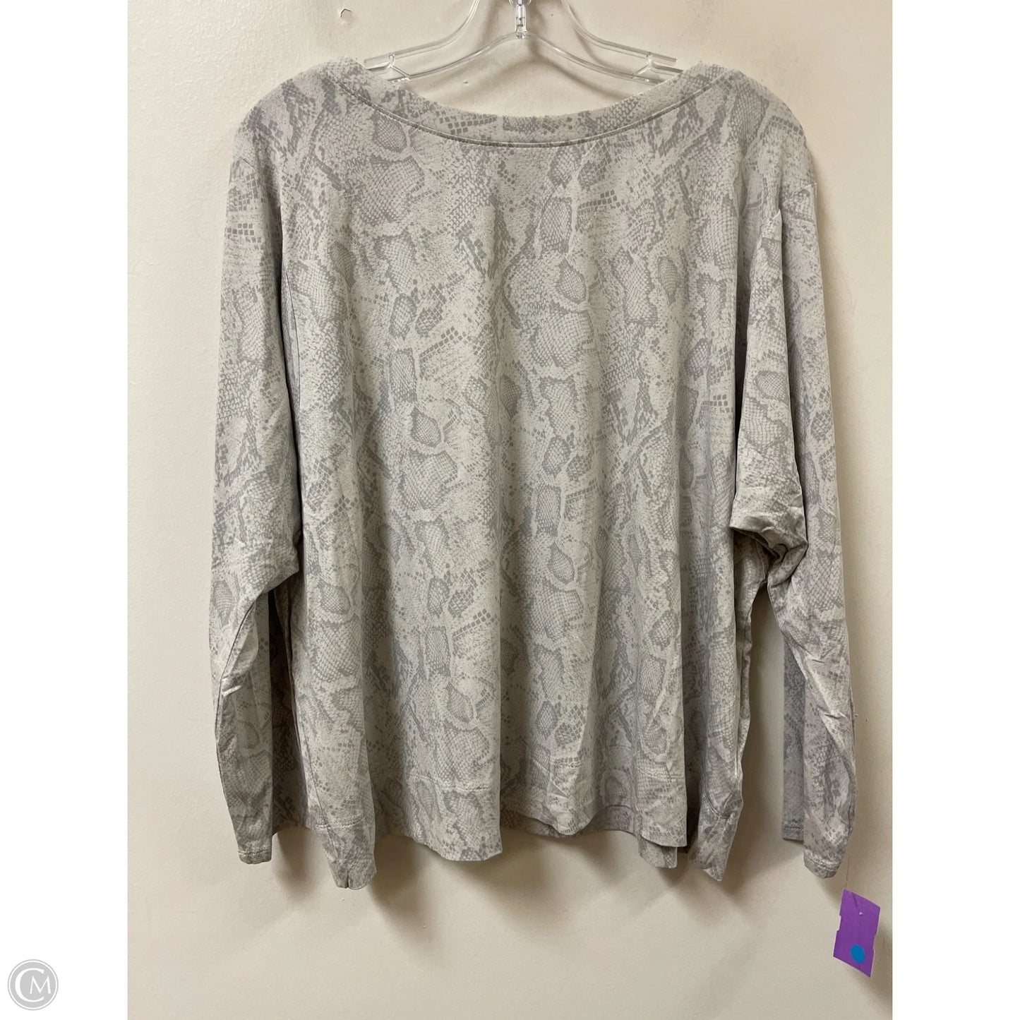 Top Long Sleeve By J. Jill In Snakeskin Print, Size: Lp