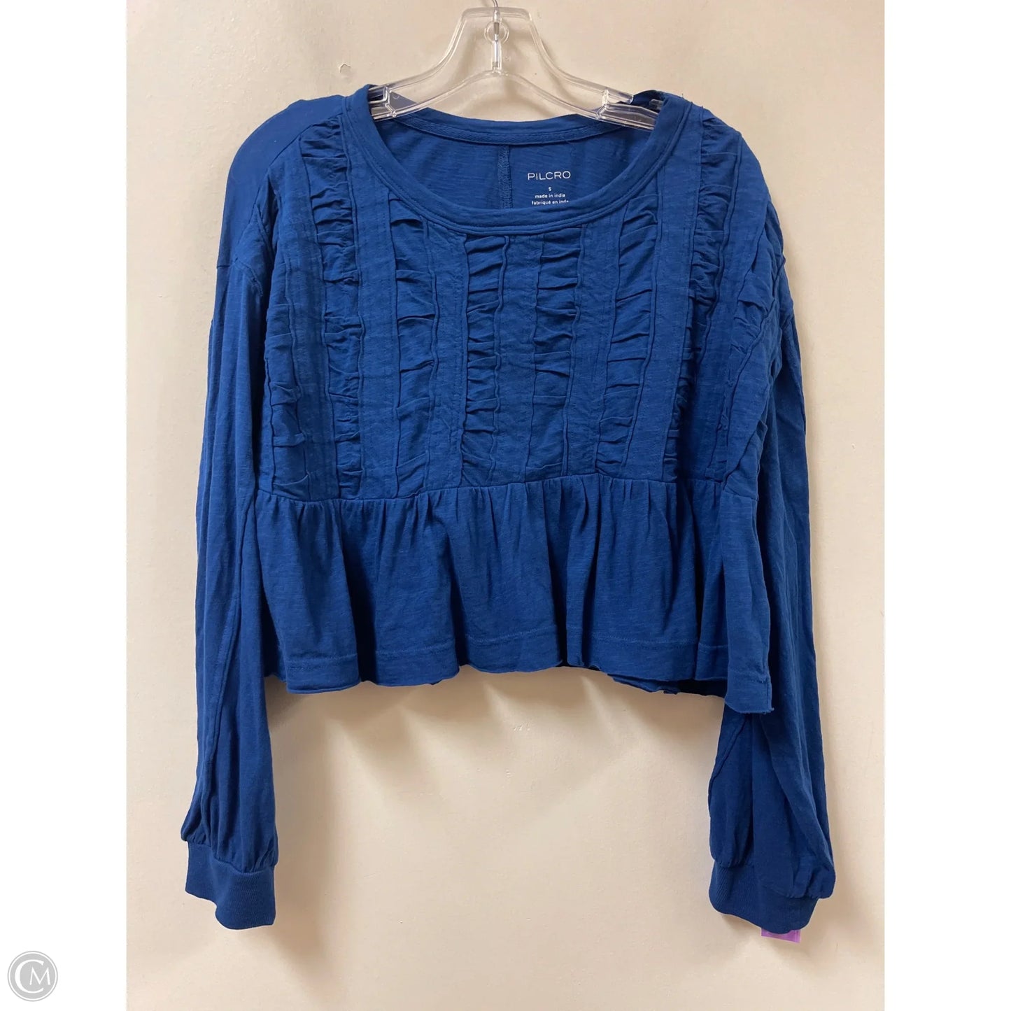Top Long Sleeve By Pilcro In Blue, Size: S