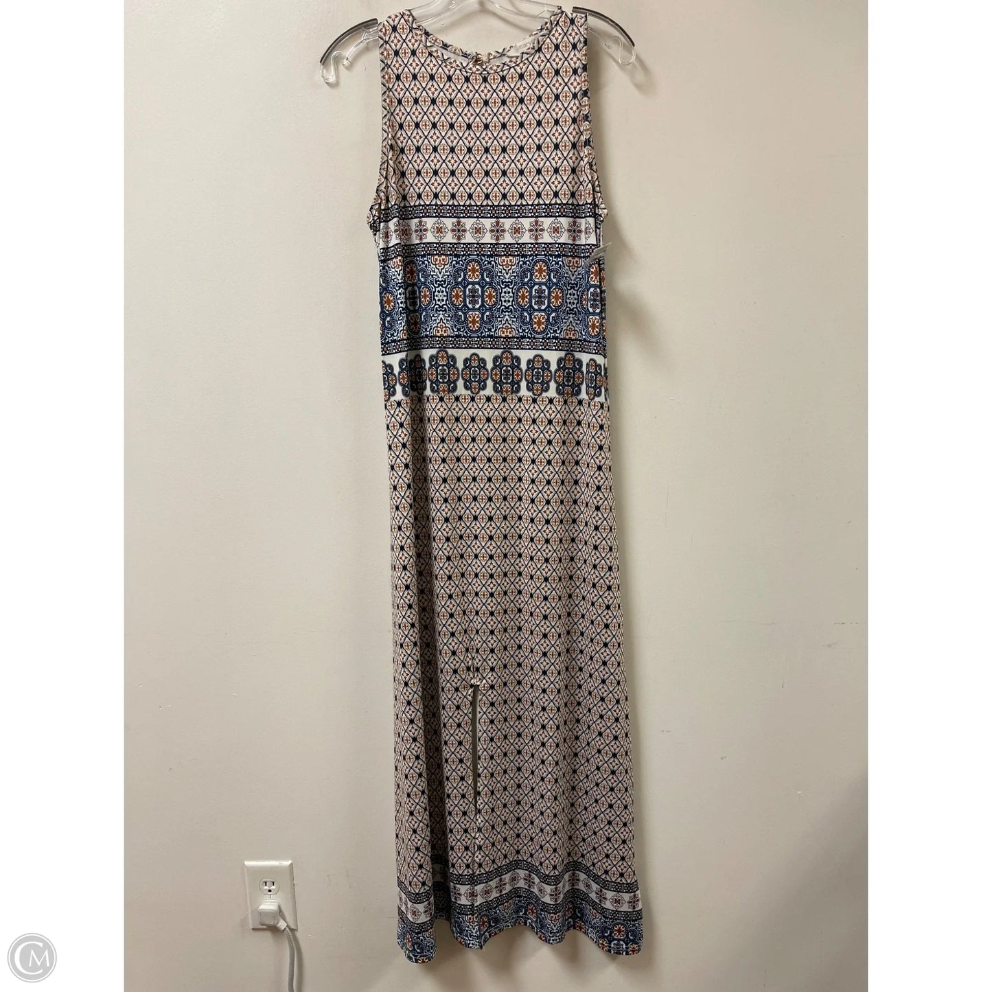 Dress Casual Maxi By Amaryllis In Blue & Cream, Size: M