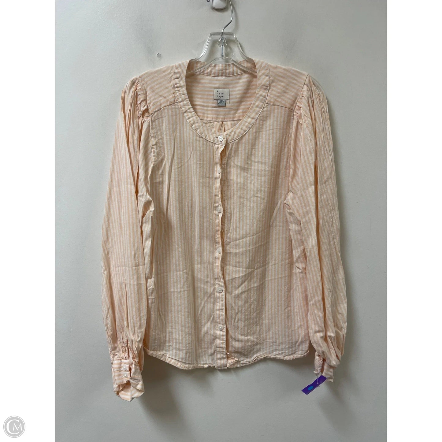 Blouse Long Sleeve By A New Day In Orange, Size: 2x