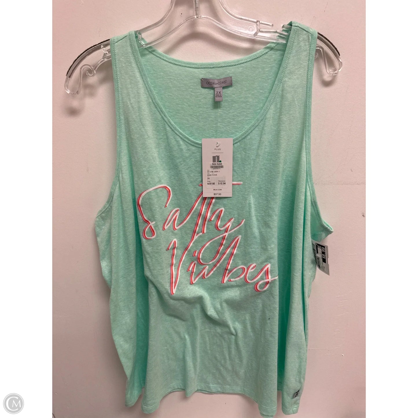 Top Sleeveless By Clothes Mentor In Green, Size: 2x