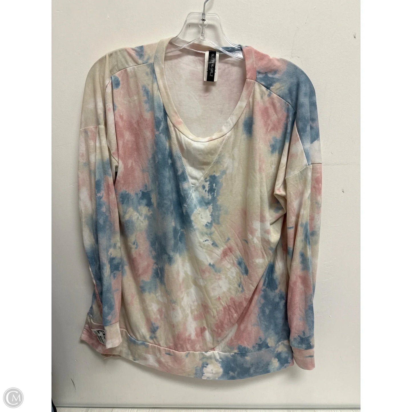 Top Long Sleeve By Glitzy Girlz In Tie Dye Print, Size: S