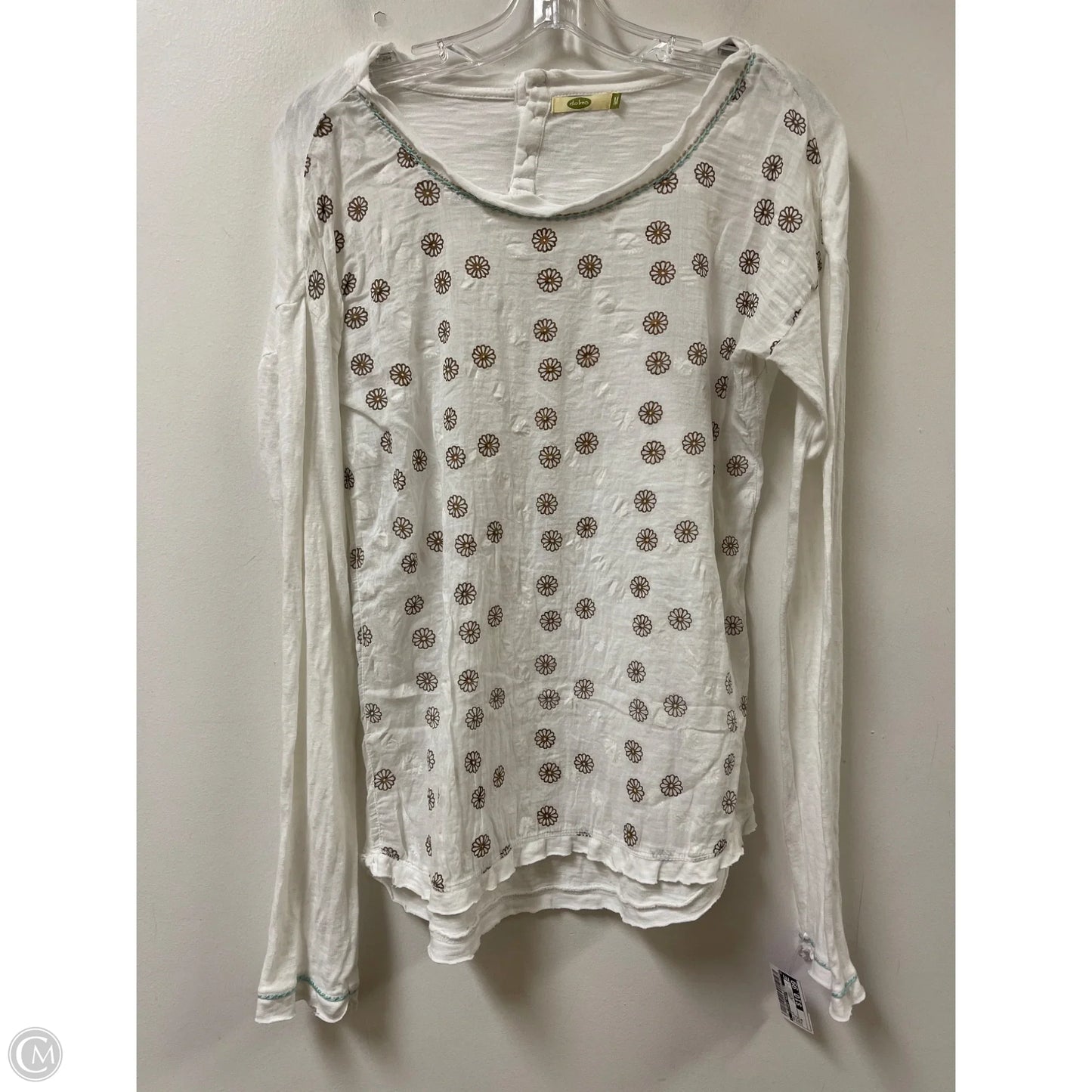 Top Long Sleeve By Clothes Mentor In White, Size: M