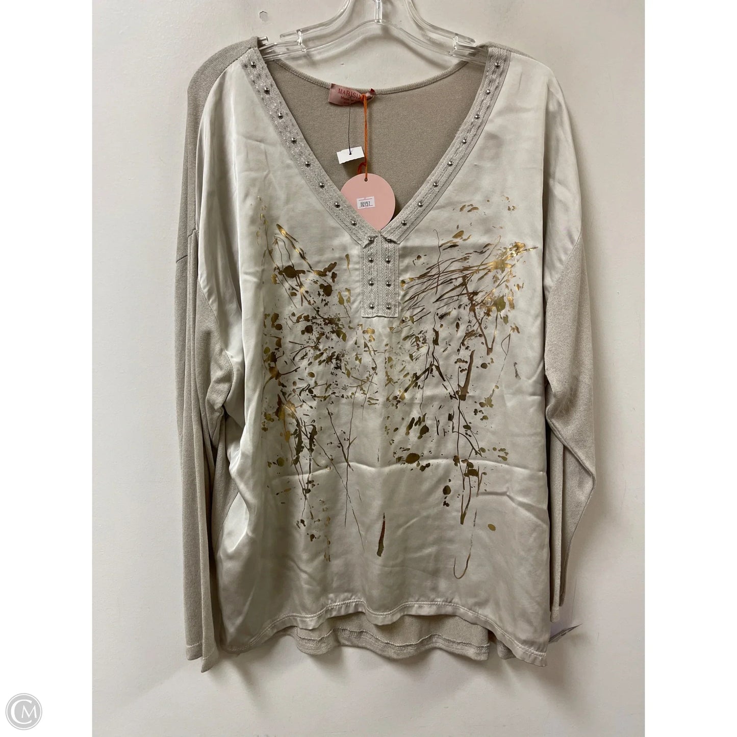 Top Long Sleeve By Clothes Mentor In Tan, Size: Osfm