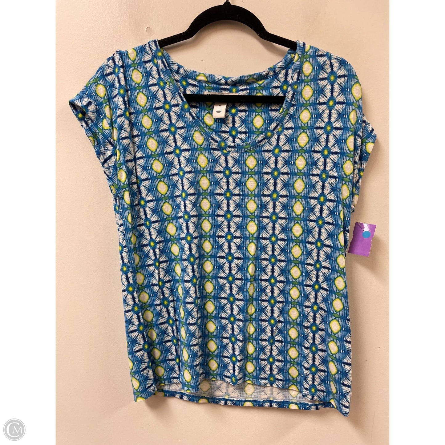 Top Short Sleeve Basic By White House Black Market In Blue, Size: M