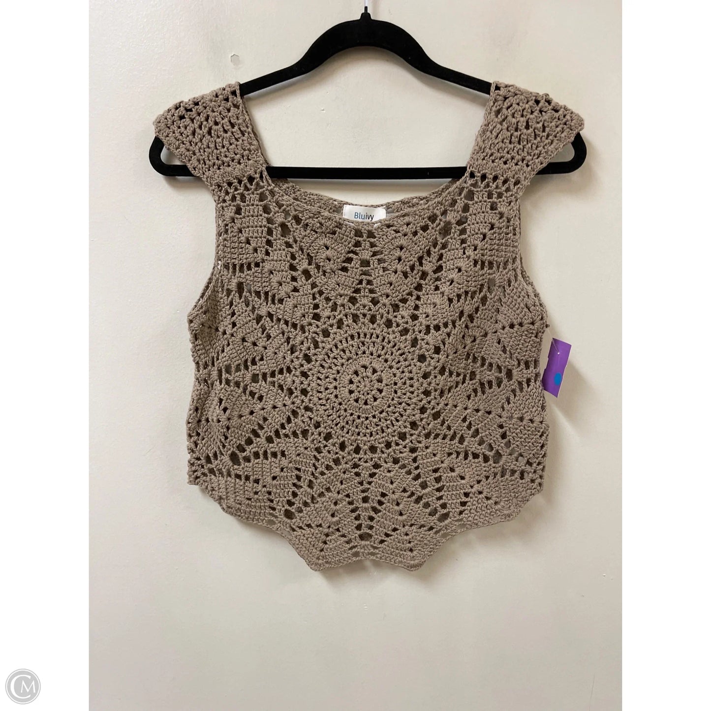 Top Sleeveless By Bluivy In Tan, Size: M