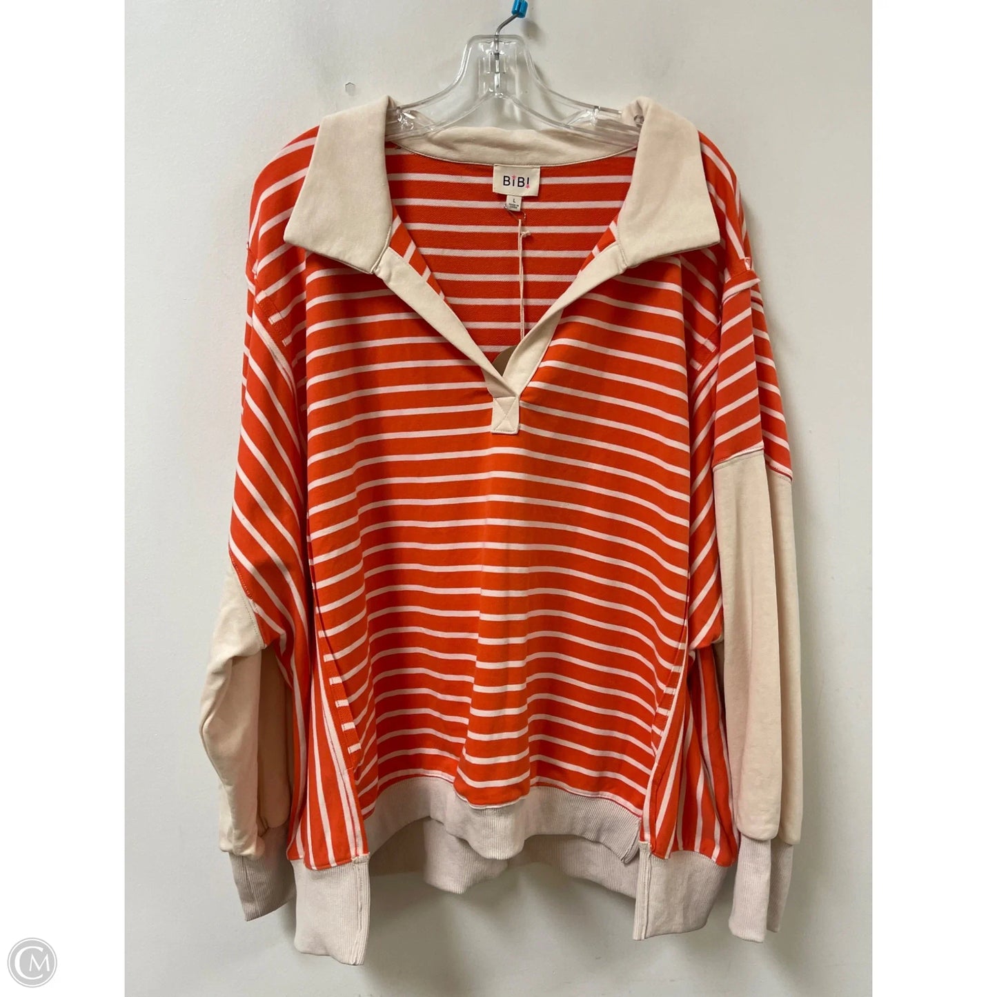 Top Long Sleeve By Bibi In Orange, Size: L