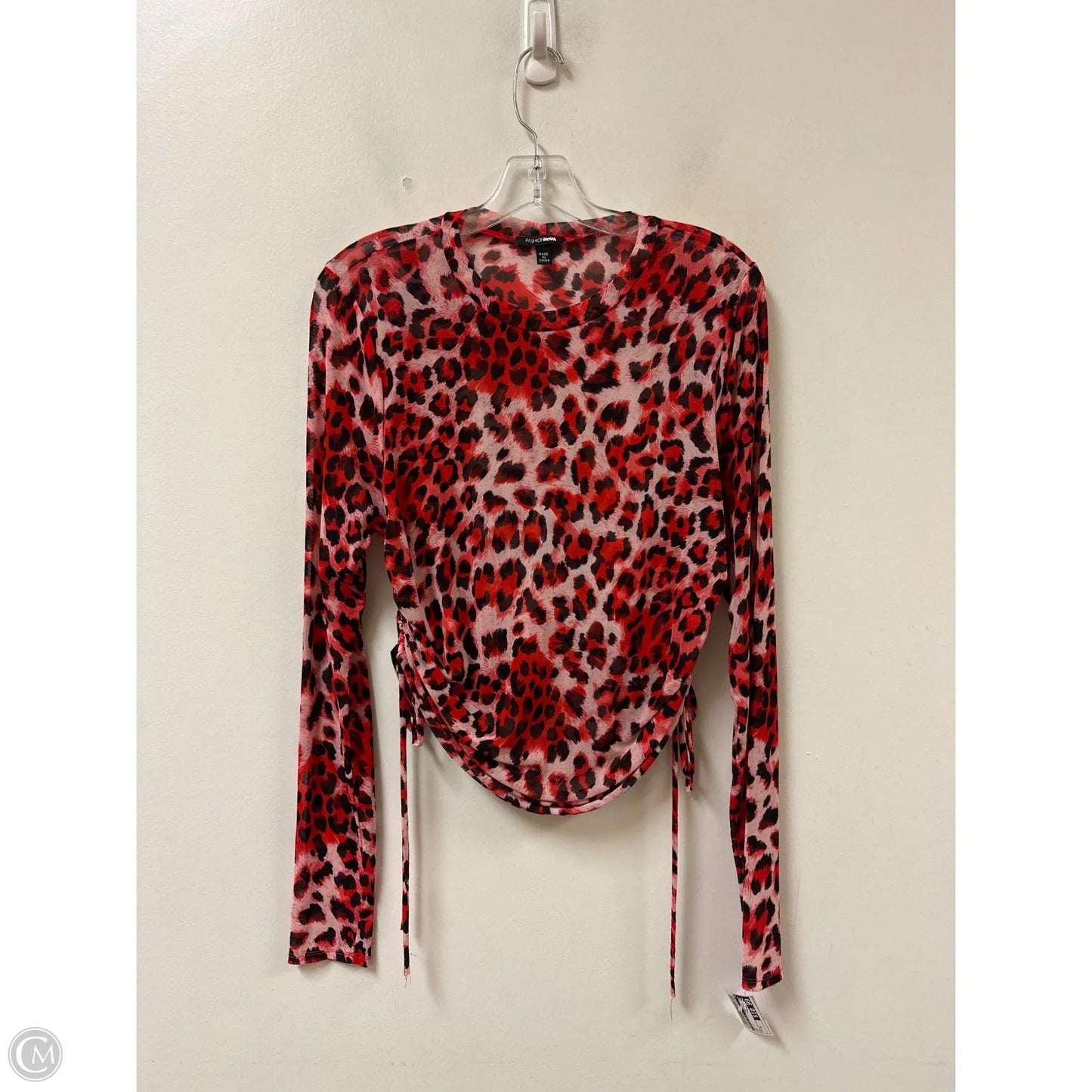 Top Long Sleeve By Fashion Nova In Red, Size: 1x