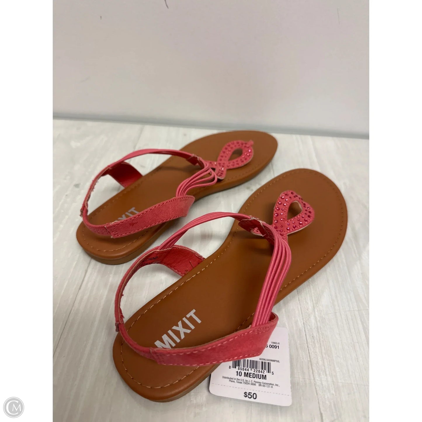 Sandals Flats By Clothes Mentor In Pink, Size: 10